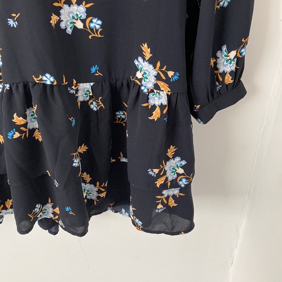 Loft Floral Print Shift Ruffle Dress - Picture 3 of 5